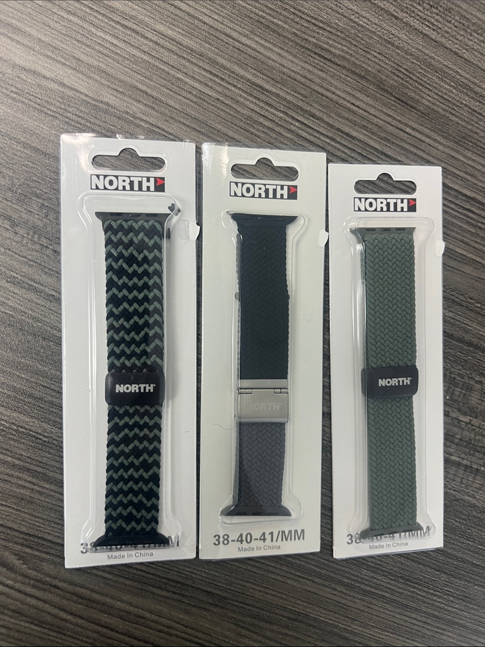 NEW Set of 3 NORTH Braided Apple Watch Bands 38/40/41mm & 42/44/45/49mm